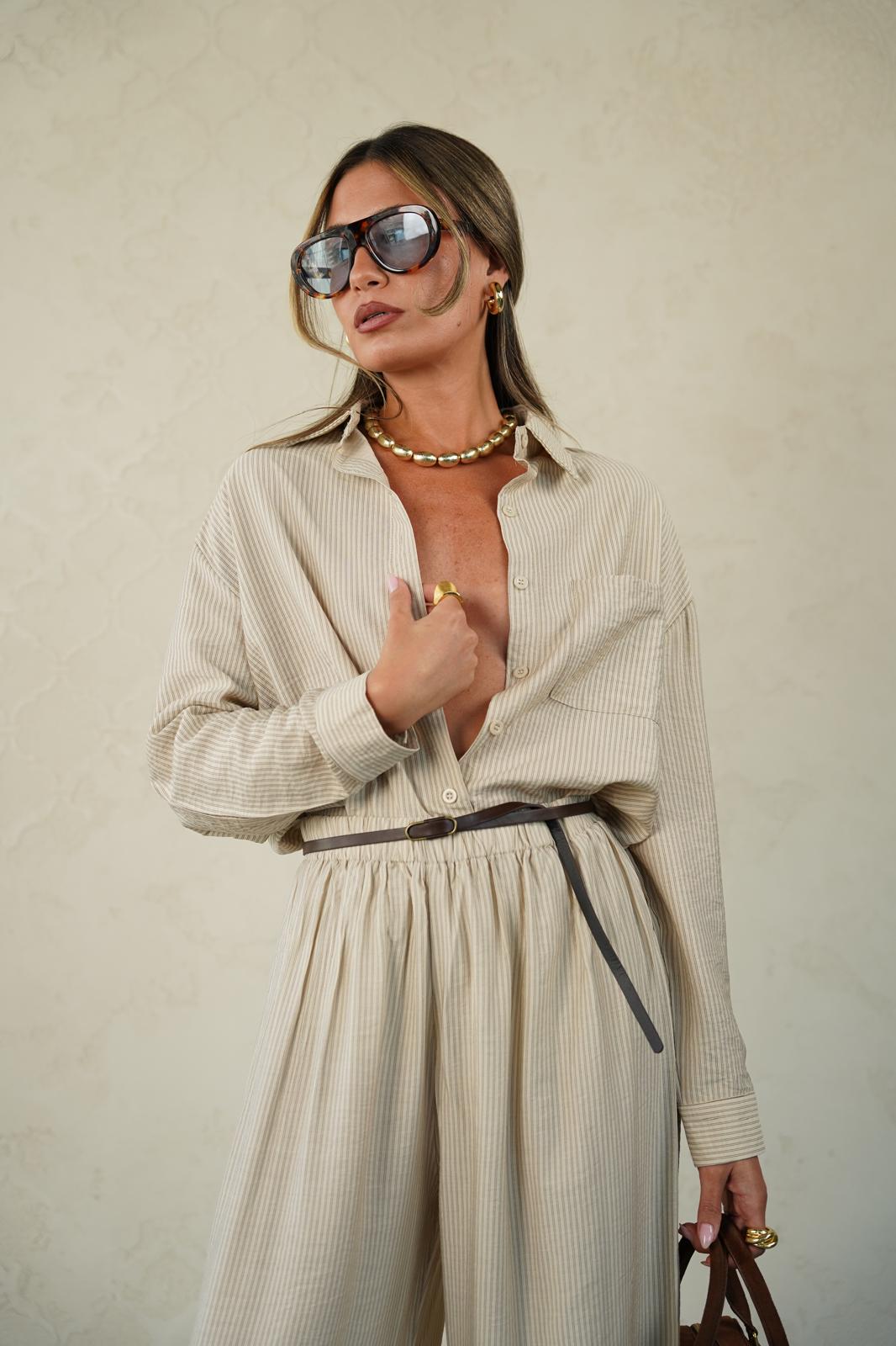 חליפת סקאי קאמל פסים