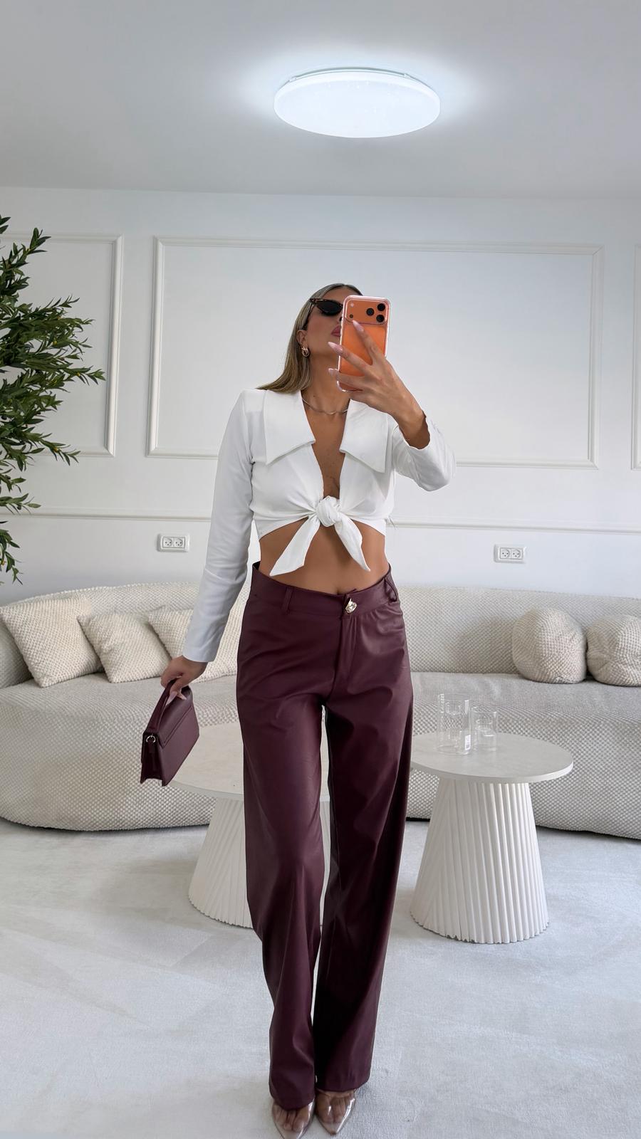 מכנס סילבר בורדו