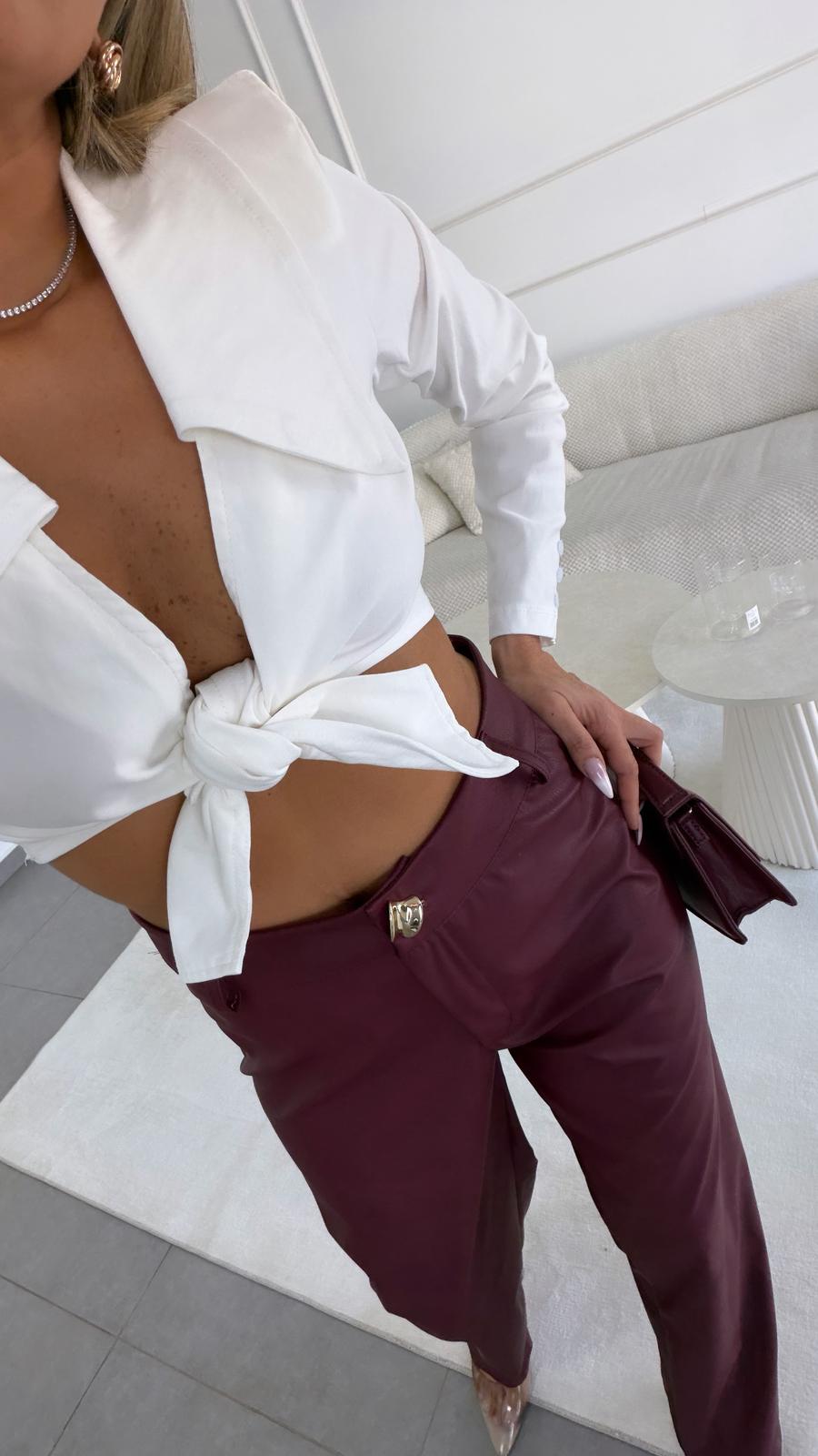 מכנס סילבר בורדו