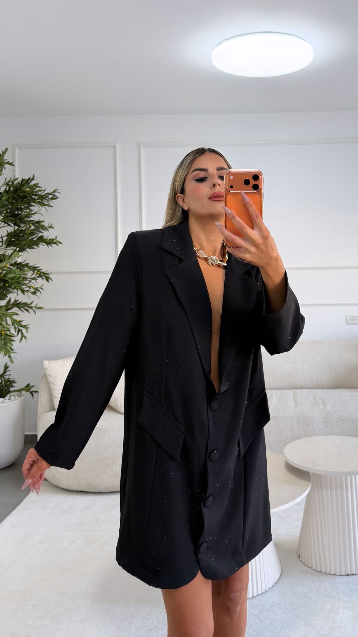 שמלת בלייזר נוני שילוב אבנים