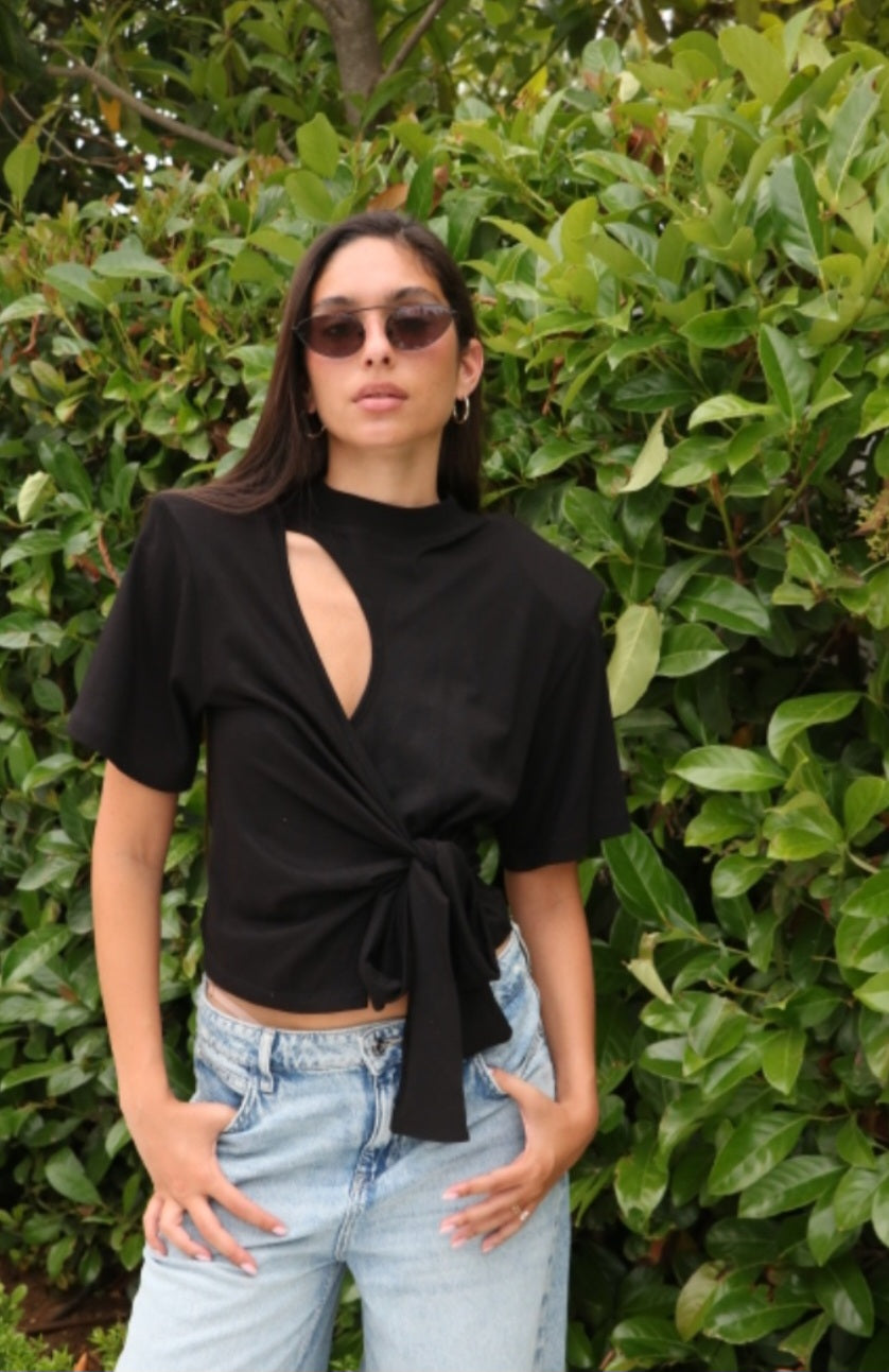 חולצת קשירה אסי שחור