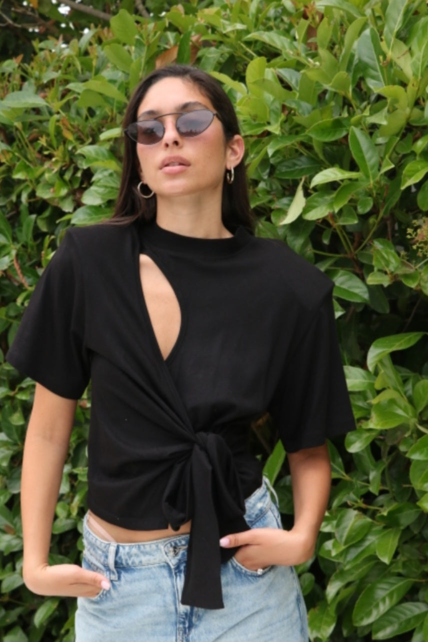 חולצת קשירה אסי שחור