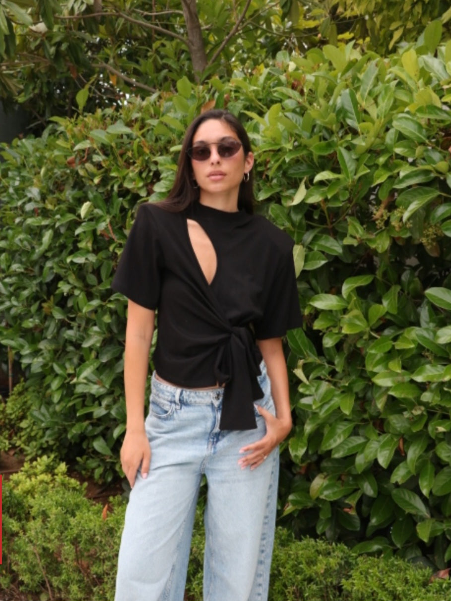 חולצת קשירה אסי שחור