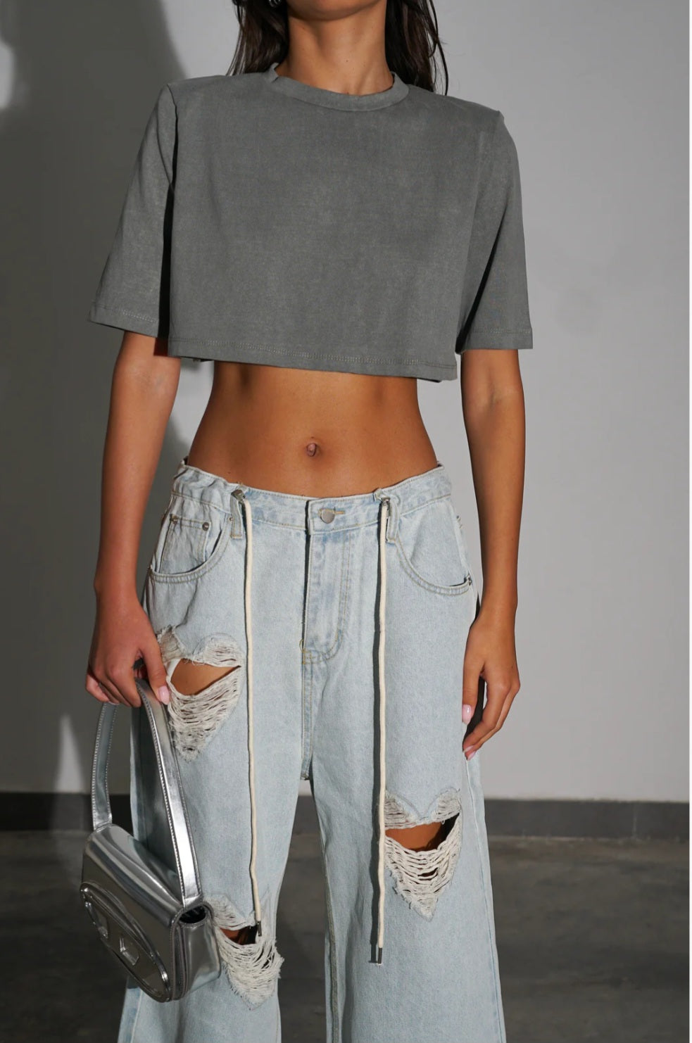 בייסיק קרופ כריות אפור